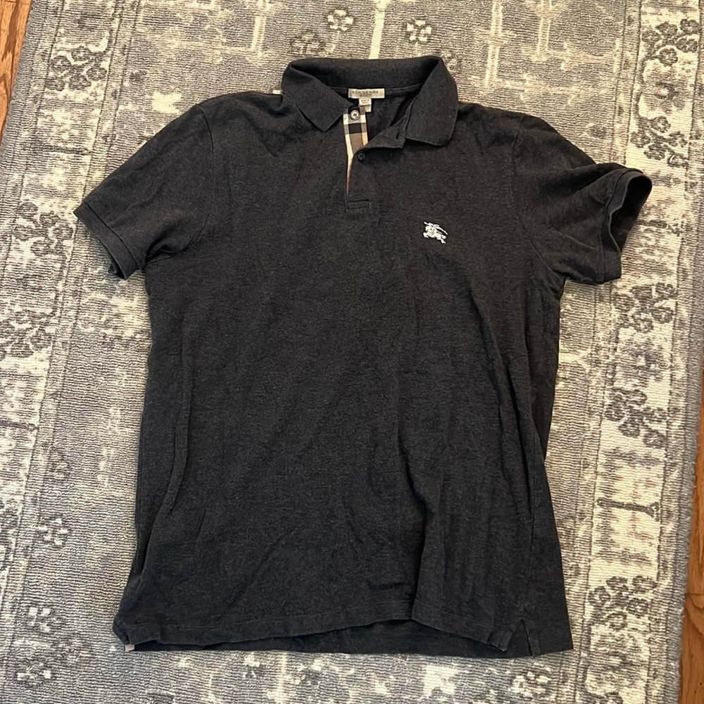 Gray Burberry Brit polo shirt